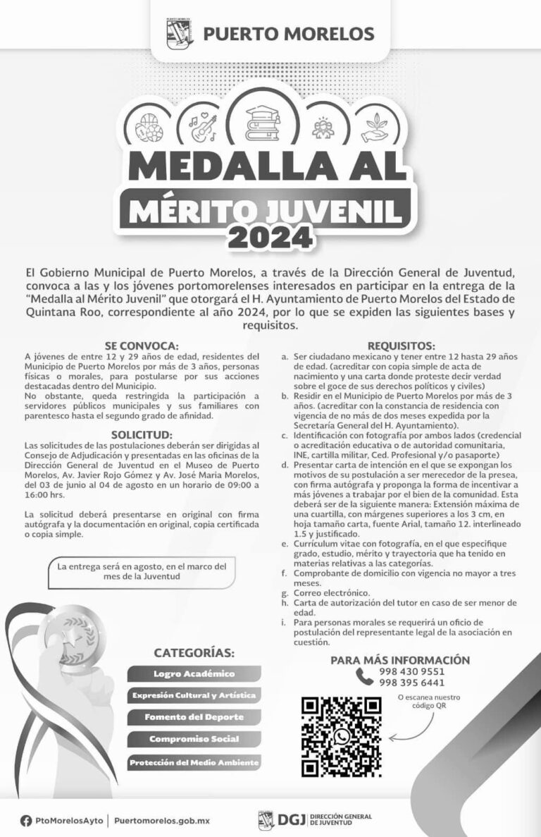 MEDALLA AL MÉRITO JUVENIL 2024